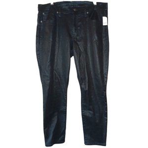 GAP NWT 18/34R Black True Skinny Mid-Rise Coated Cotton/Spandex Jeans 27" inseam